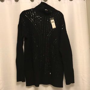New BCBG sequin black wool sweater!!